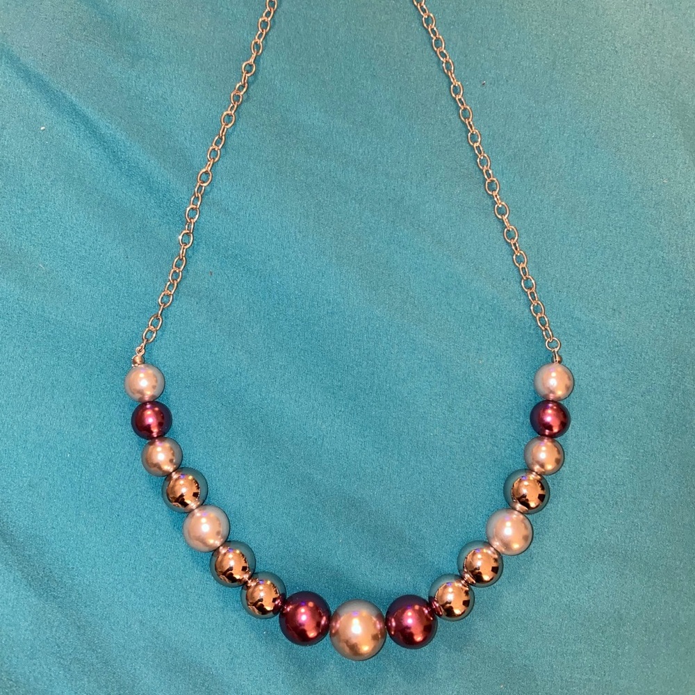 Purple and silver necklace